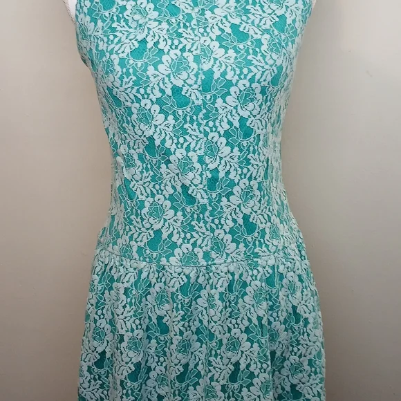 Cynthia Rowley Teal Floral Lace Dress – Small - Picture 3 of 14